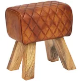 KADIMA DESIGN Sitzhocker Echtleder 40 x 48 x 27 cm Braun