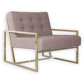 s-style möbel Loungesessel Tampa Bouclé 70 x 80 x 80 cm Rosa