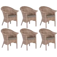SonnenPartner Cayman Gartenstuhl 69 x 65 x 80 cm beige/grau 6 St.