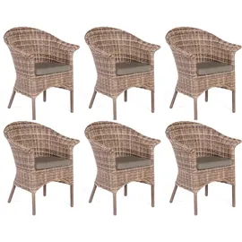 SonnenPartner Cayman Gartenstuhl 69 x 65 x 80 cm beige/grau 6 St.