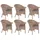 SonnenPartner Cayman Gartenstuhl 69 x 65 x 80 cm beige/grau 6 St.