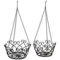 MACOSA HOME Hängekorb 2er Set rund 28 x 28 x 14 cm braun