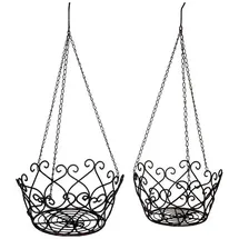 MACOSA HOME Hängekorb 2er Set rund 28 x 28 x 14 cm braun