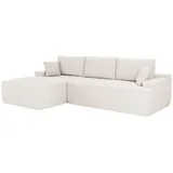 Juskys Eckcouch Cord 3-Sitzer Creme