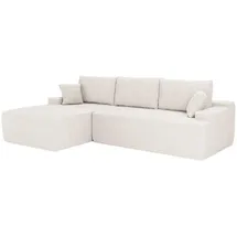 Juskys Eckcouch Cord 3-Sitzer Creme