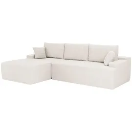Juskys Eckcouch Cord 3-Sitzer Creme