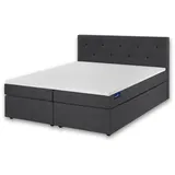 Traumnacht Boxspringbett, mit 7-Zonen Tonnentaschenfederkernmatratzen (H3) und Komfortschaumtopper, leichter Aufbau, produziert nach deutschem Qualitätsstandard, 140 x 200 cm in grau