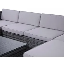 Svita LUGANO Polyrattan Lounge Gartenmöbel Set Gartenlounge Gartensofa Grau