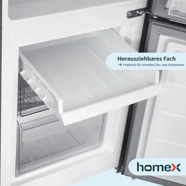 Homex CFS1110-S  Kühl-Gefrierkombination (173 l, 1425 mm hoch, Silber)