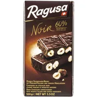 Ragusa Noir Tafel 100g – Die dunkle Variante mit 60 Prozent Kakaoanteil und ganzen Haselnüssen – Original Schweizer Schokolade (1 x 100g)