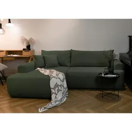 Selsey Eckcouch Kunststoff 2-Sitzer Olivgrün