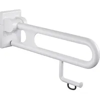 Normbau Stützklappgriff Nylon 850 mm mit Papierrollenhalter und Abrollbremse weiß Wandstützgriff