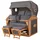 Mr. Deko Strandkorb Komplettset - bene living - Borkum XL Teak - PE grau - Modell 500 - inkl. Liftersystem