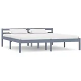 vidaXL Massivholzbett 160 x 200 cm Grau