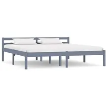 vidaXL Massivholzbett 160 x 200 cm Grau