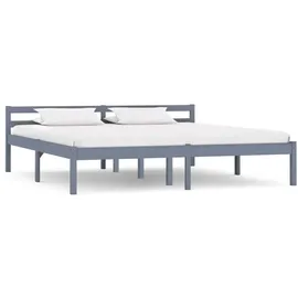vidaXL Massivholzbett 160 x 200 cm Grau