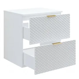Badplaats Waschbeckenunterschrank Borneo 2 Schubladen 60 x 63 x 49 cm Weiß Matt