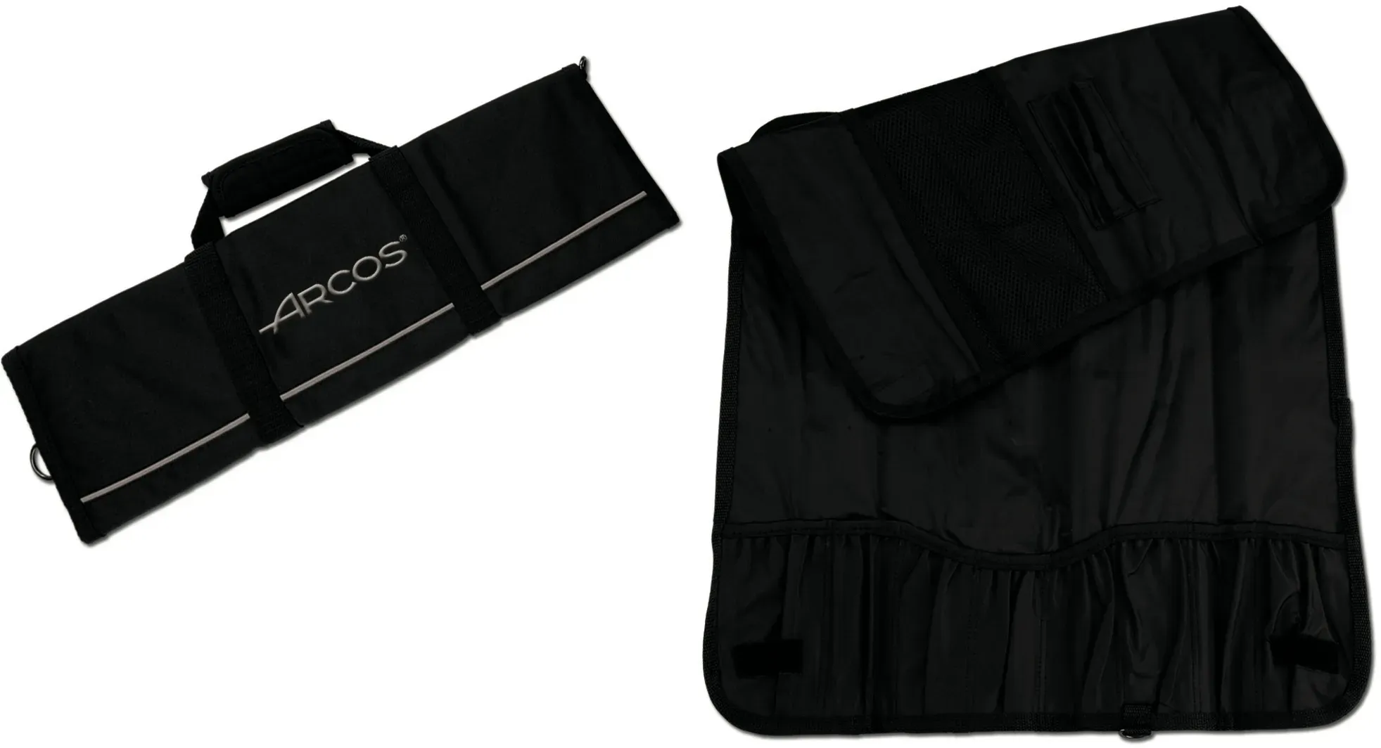 Arcos Messer Roll Bag - Messer Rolltasche zu 8 Stück - 100% Polyester 500 x 510 mm - Farbe Schwarz (MESSER NICHT ENTHALTEN)