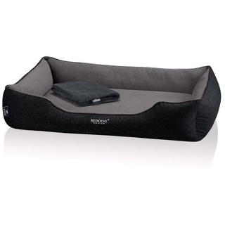 BedDog Premium Orthopädisches Hundebett CLARA Memory Foam,THE-ROCK (schwarz/grau),(XXL) ca. 110x75x25cm