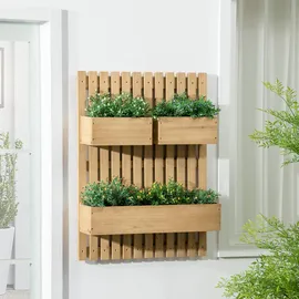 Outsunny Blumenkasten,, Natur, Holz, 16x80x60 cm