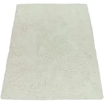 KADIMA DESIGN Hochflor Teppich Shaggy waschbar Unifarben Schlafzimmer schmutzabweisend Weiß Rechteckig 80x150 | 100% Polyester | Florhöhe: 33 mm | pflegeleicht