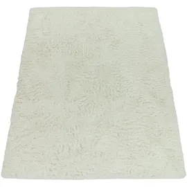 KADIMA DESIGN Hochflor Teppich Shaggy waschbar Unifarben Schlafzimmer schmutzabweisend Weiß Rechteckig 80x150 | 100% Polyester | Florhöhe: 33 mm | pflegeleicht