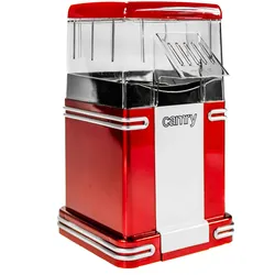 Camry CR 4480 Popcorn Popper, Popcornmaschine, Fertig in 2,5 Minuten, Heißluftumwälzung, Vintage, 1200W, Rot