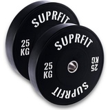 SF SUPRFIT Hantelscheiben 50 mm Gewichtsscheiben aus Vollgummigranulat, 20 kg, (2-tlg), Stoßabsorbierende Hantelscheiben 50mm