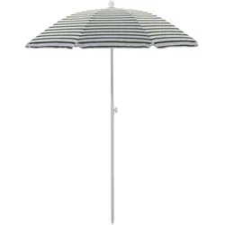 House Doctor - Oktogon Sonnenschirm Ø 180 cm, grün / weiß