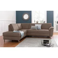 sit&more Ecksofa Texel L-Form, mit Federkern, wahlweise mit Bettfunktion und Bettkasten braun