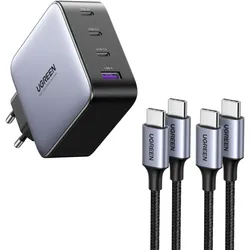 UGREEN Set-Angebot: 100W 4-Ports Ladegerät + 60W USB-C Kabel*2 (1M )