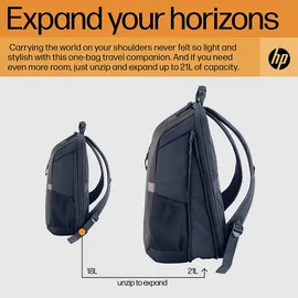 HP Laptop-Rucksack Travel Kunstfaser schwarz/grau 18,0 l bis 39,6 cm (15,6 Zoll)