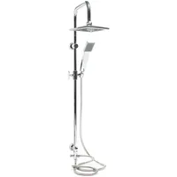 Wiltec Duscharmatur mit quadratischer Regendusche Duschsystem inkl. Handbrause Komplettset