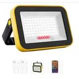 NATPOW LED Strahler Akku, LED Baustrahler Akku Tragbar SMD LED Strahler Arbeitsstrahler Werkstattlampe 180° Drehung Campinglampe für Baustelle Garage Werkstatt(1 Stück)