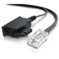 CSL - Internet Kabel Routerkabel - TAE-F Stecker auf RJ45 Stecker - 40m - Internetkabel - Router an die Telefondose, TAE - schwarz