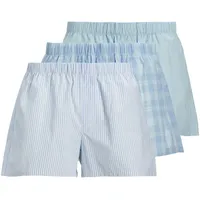 JACK & JONES Milano Boxershorts Chambray Blue / Chambray Striped / Skyway Checks XL 3er Pack