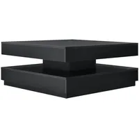 [en.casa] Couchtisch Florenz 76x76x38 cm Drehbar mit Ablage Schwarz