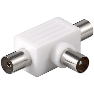 goobay Koaxial-Verteiler - 2x Koax-Stecker/Koax- Kupplung (67218)