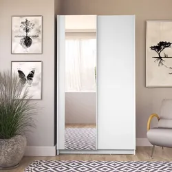 Kleiderschrank INOSIGN "Hildreth Wäscheschrank Schwebetüren günstige Versandkosten", weiß, B:100cm H:182cm T:54,6cm, FSC-zertifizierter Holzwerkstoff, Schränke, mit Spiegel, FSC-zertifizierter Holzwerkstoff, in 3 Breiten