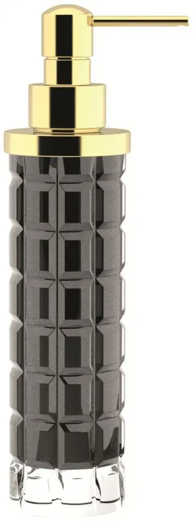 Glassdesign Valentino 4 Kristallglas Seifenspender VALENTINO4T30F3 - Schwarz / Gold