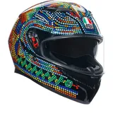 AGV K3 Rossi Winter Test 2018, Integralhelm - Schwarz/Blau/Grün/Rot - XXL