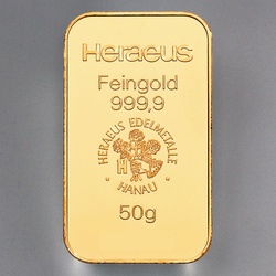 Goldbarren 50g HERAEUS - Resale