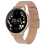 Forever smartwatch SB-306 rosegold, Smartwatch für Damen, 1,19", IP67, Wasserdicht, Pulsmesser, Schrittzähler, Aktivitätstracker, Fitness Tracker - Rosa