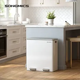 Songmics Mülltrenner 2 x 30,0 l weiß