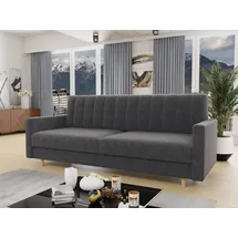 Sofnet Schlafcouch Velours 2-Sitzer Grau