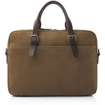 Castelijn & Beerens Nubuck Aktentasche Leder 41 cm Laptopfach braun