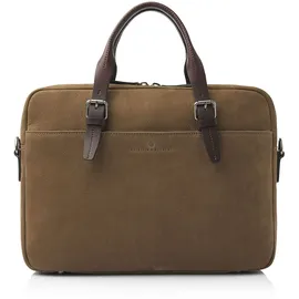 Castelijn & Beerens Nubuck Aktentasche Leder 41 cm Laptopfach braun