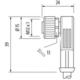 Murrelektronik M12 Buchse gewinkelt 7000-12421-6340500