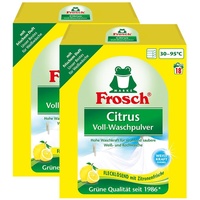 2x Frosch Citrus Voll-Waschpulver 1,35 kg - Flecklösend mit Zitrone