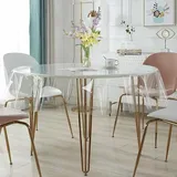 CHENYU Transparente Tischdecke Rund 120 cm - Durchsichtig, Abwaschbar, PVC - Für Desktop-Schutz, Party, Bankett, Karneval